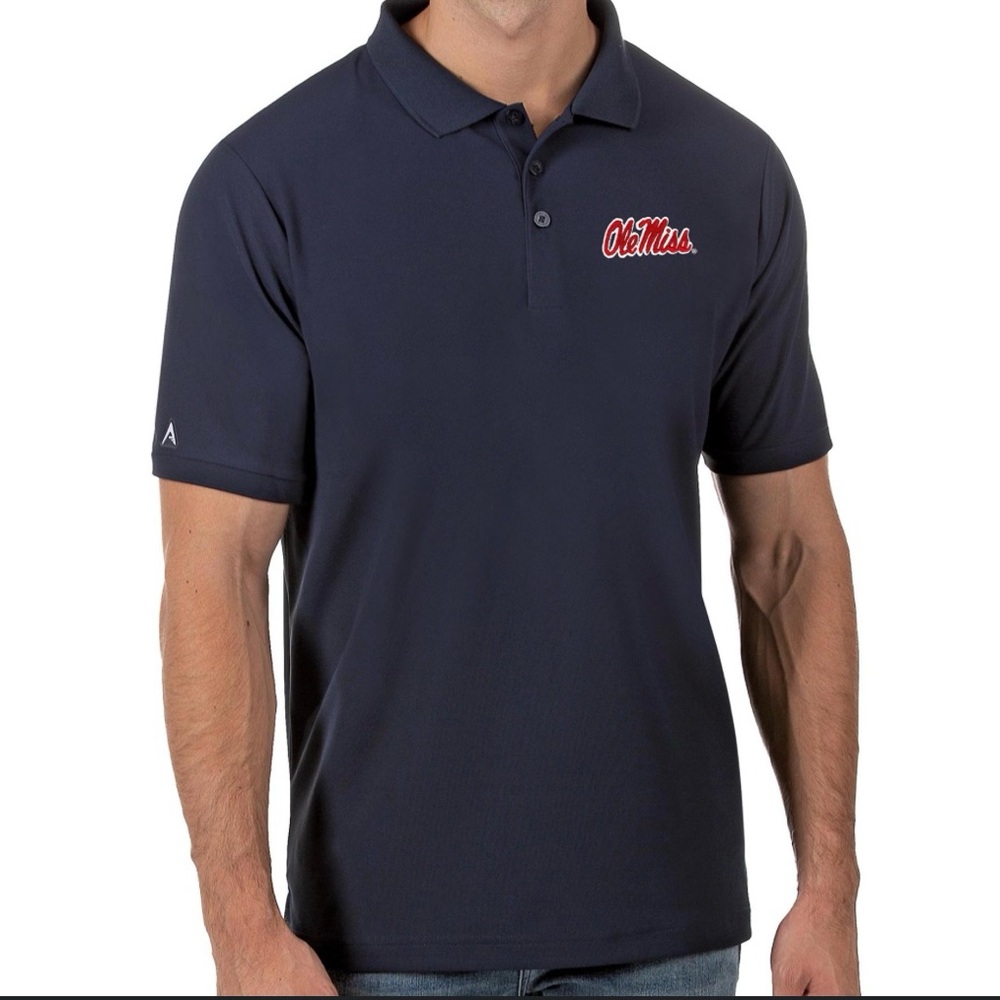 Antigua Ole Miss Men's Navy Polo Golf Shirt XL